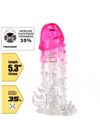 Прозрачно-розовая насадка на пенис Wilford - 13,5 см. - Baile - в Нижнем Тагиле купить с доставкой