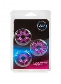 Набор из 3 лиловых эрекционных колец различной формы - Erowoman-Eroman - в Нижнем Тагиле купить с доставкой