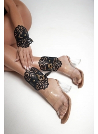 Черный фигурные оковы с золотистой фурнитурой - Crazy Handmade - купить с доставкой в Нижнем Тагиле