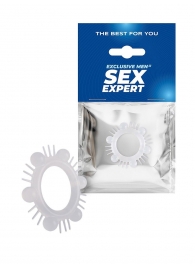 Эластичное эрекционное кольцо с шипиками и шариками - Sex Expert - в Нижнем Тагиле купить с доставкой