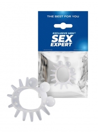 Эластичное эрекционное кольцо с шариками и лучами - Sex Expert - в Нижнем Тагиле купить с доставкой