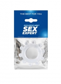 Прозрачное эрекционное кольцо со стимулирующими шариками - Sex Expert - в Нижнем Тагиле купить с доставкой