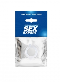 Эластичное эрекционное кольцо с шипиками и шариком - Sex Expert - в Нижнем Тагиле купить с доставкой