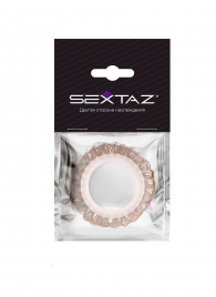 Эрекционное кольцо с бежевыми «ресничками» - Sextaz - в Нижнем Тагиле купить с доставкой