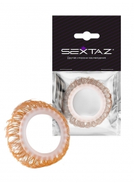 Эрекционное кольцо с бежевыми «ресничками» - Sextaz - в Нижнем Тагиле купить с доставкой