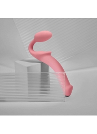 Розовый безремневой страпон Strap-on-me Semi-Realistic Bendable Strap-On size XL - Strap-on-me - купить с доставкой в Нижнем Тагиле