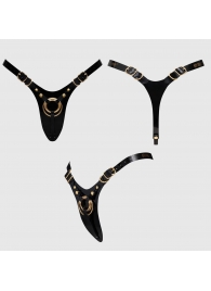 Черный пояс для фиксации насадок Strap-On-Me Leatherette Harness Fabulous - Strap-on-me - купить с доставкой в Нижнем Тагиле