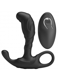 Черный изогнутый массажёр простаты с вибрацией и пультом ДУ - Baile - в Нижнем Тагиле купить с доставкой