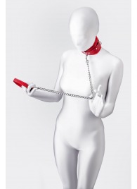 Красный ошейник с подкладкой из меха - ToyFa - купить с доставкой в Нижнем Тагиле