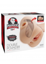 Телесный мастурбатор с вибрацией Double Pounder Vibrating Squeeze Stroker - Pipedream - в Нижнем Тагиле купить с доставкой