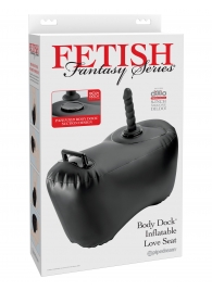 Черное надувное кресло с платформой для фиксации дилдо Body Dock Inflatable Love Seat - Pipedream - купить с доставкой в Нижнем Тагиле