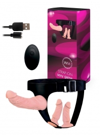 Женский страпон с 3 насадками и вибрацией - Erowoman-Eroman - купить с доставкой в Нижнем Тагиле