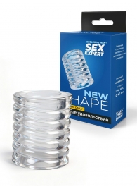 Прозрачная сквозная насадка на пенис с ребрышками - Sex Expert - в Нижнем Тагиле купить с доставкой