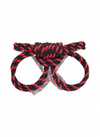Черно-красные наручники-оковы ’’Узел-омега’’ из хлопковой веревки - Pecado - купить с доставкой в Нижнем Тагиле