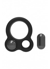 Черное эрекционное кольцо с утяжелителями Cockring Dual Weight - Dream Toys - в Нижнем Тагиле купить с доставкой