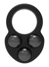 Черное эрекционное кольцо с утяжелителями - Dream Toys - в Нижнем Тагиле купить с доставкой