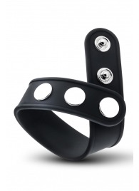 Черное эрекционное кольцо на кнопках - Blush Novelties - в Нижнем Тагиле купить с доставкой