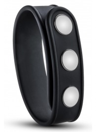 Черное эрекционное кольцо на кнопках - Blush Novelties - в Нижнем Тагиле купить с доставкой