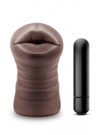 Коричневый мастурбатор-ротик Krystal Vibrating Masturbator - Blush Novelties - в Нижнем Тагиле купить с доставкой