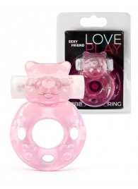 Розовое эрекционное виброкольцо в форме мишки - 1137 - в Нижнем Тагиле купить с доставкой