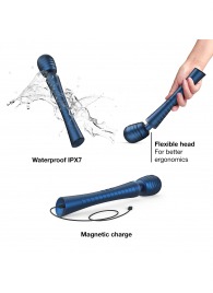 Синий вибромассажёр с насадками Man.wand Edgy - Manwan - в Нижнем Тагиле купить с доставкой