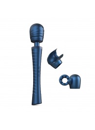 Синий вибромассажёр с насадками Man.wand Edgy - Manwan - в Нижнем Тагиле купить с доставкой
