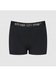 Черные трусики-боксеры для фиксации насадок Strap-on-me Harness Lingerie Allure - size S - Strap-on-me - купить с доставкой в Нижнем Тагиле