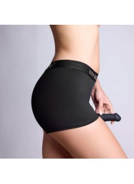 Черные трусики-боксеры для фиксации насадок Strap-on-me Harness Lingerie Allure - size XL - Strap-on-me - купить с доставкой в Нижнем Тагиле