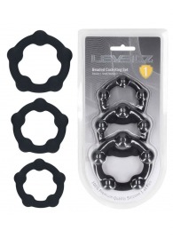 Набор из 3 эрекционных колец Beaded Silicone Cockring Set - Shots Media BV - в Нижнем Тагиле купить с доставкой