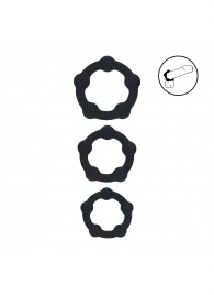 Набор из 3 эрекционных колец Beaded Silicone Cockring Set - Shots Media BV - в Нижнем Тагиле купить с доставкой