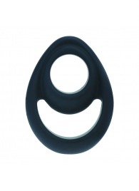 Черное эрекционное кольцо Double Ergo Silicone Cockring - Shots Media BV - в Нижнем Тагиле купить с доставкой