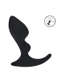 Черная анальная пробка для массажа простаты Double Ripple Silicone Prostate Massager - Shots Media BV - в Нижнем Тагиле купить с доставкой