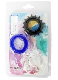 Набор из 3 эрекционных колец разного цвета и рельефа - Boys of Toys - в Нижнем Тагиле купить с доставкой