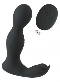 Черная анальная пробка с вибрацией, вращением и пультом ДУ RC Butt Plug with 2 Functions - Orion - в Нижнем Тагиле купить с доставкой