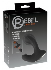 Черная анальная вибропробка с функцией расширения RC Butt Plug with 3 functions - Orion - в Нижнем Тагиле купить с доставкой