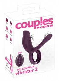 Фиолетовая насадка на член с клиторальным отростком и пультом ДУ RC Couple’s Vibrator 2 - Orion - в Нижнем Тагиле купить с доставкой