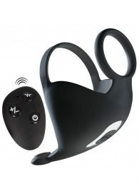 Черная вибронасадка для эрекции и стимуляции мошонки Cock ring with RC ball massager - Orion - в Нижнем Тагиле купить с доставкой