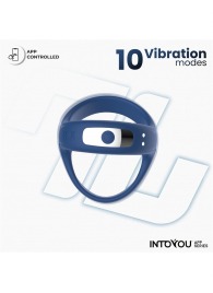 Синее интерактивное эрекционное виброкольцо Rank - Intoyou - в Нижнем Тагиле купить с доставкой