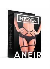 Черные стрепы на бёдра Aneir - Intoyou - купить с доставкой в Нижнем Тагиле