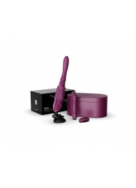 Фиолетовая секс-машина с функцией нагрева, насадками и присоской Sesh - Zalo - купить с доставкой в Нижнем Тагиле