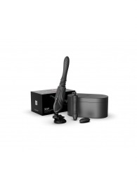 Черная секс-машина с функцией нагрева, насадками и присоской Sesh - Zalo - купить с доставкой в Нижнем Тагиле