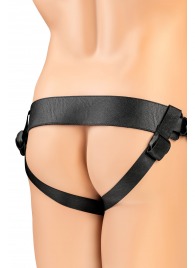 Телесный фаллопротез на черных ремнях Conall - 15 см. - ToyFa - купить с доставкой в Нижнем Тагиле