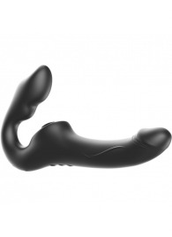 Черный безремневой страпон с 3 моторами - Ibiza - купить с доставкой в Нижнем Тагиле