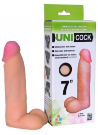 Фаллическая насадка Харнесс UNICOCK 7  - 19 см. - LOVETOY (А-Полимер) - купить с доставкой в Нижнем Тагиле