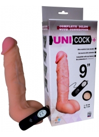 Фаллическая насадка Харнесс UNICOCK 9  с вибрацией - 24 см. - LOVETOY (А-Полимер) - купить с доставкой в Нижнем Тагиле