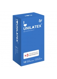 Классические презервативы Unilatex Natural Plain - 12 шт. + 3 шт. в подарок - Unilatex - купить с доставкой в Нижнем Тагиле
