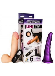 Вибрострапон с двумя насадками UniStrap - 18 и 18 см. - LOVETOY (А-Полимер) - купить с доставкой в Нижнем Тагиле