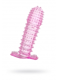Гелевая розовая насадка с шипами - 12 см. - Toyfa Basic - в Нижнем Тагиле купить с доставкой