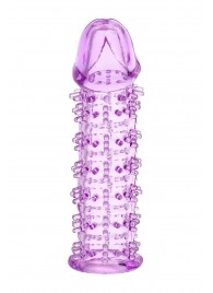 Гелевая фиолетовая насадка на фаллос с шипами - 12 см. - Toyfa Basic - в Нижнем Тагиле купить с доставкой