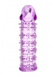 Гелевая фиолетовая насадка на фаллос с шипами - 12 см. - Toyfa Basic - в Нижнем Тагиле купить с доставкой